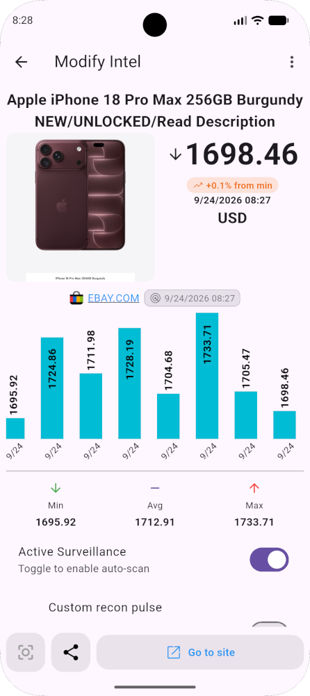 Price alerts and monitoring on Android